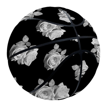 Monochrome Rose Pattern Print Basketball