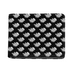 Monochrome Rose Pattern Print Bifold Wallet
