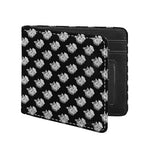 Monochrome Rose Pattern Print Bifold Wallet