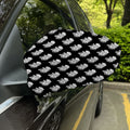 Monochrome Rose Pattern Print Car Side Mirror Covers