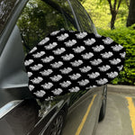 Monochrome Rose Pattern Print Car Side Mirror Covers