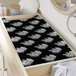 Monochrome Rose Pattern Print Changing Pad Cover