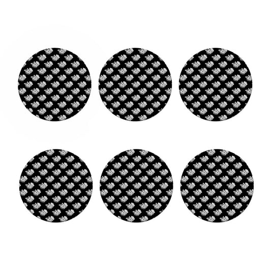 Monochrome Rose Pattern Print Coaster Set
