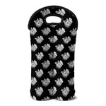 Monochrome Rose Pattern Print Double Neoprene Wine Tote