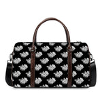 Monochrome Rose Pattern Print Duffle Bag