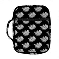 Monochrome Rose Pattern Print Front Pocket Bible Bag