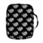 Monochrome Rose Pattern Print Front Pocket Bible Bag