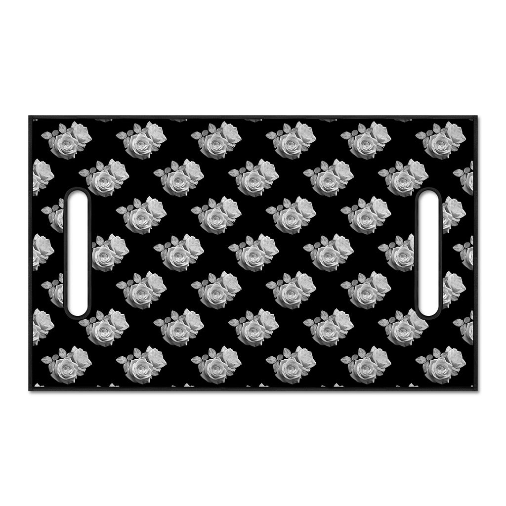 Monochrome Rose Pattern Print Golf Cart Seat Cover