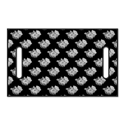 Monochrome Rose Pattern Print Golf Cart Seat Cover