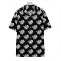 Monochrome Rose Pattern Print Hawaiian Shirt