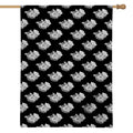 Monochrome Rose Pattern Print House Flag