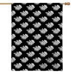 Monochrome Rose Pattern Print House Flag