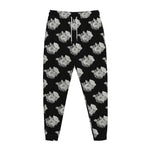 Monochrome Rose Pattern Print Jogger Pants