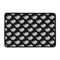 Monochrome Rose Pattern Print Kitchen Mat