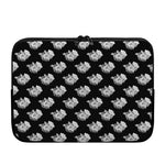 Monochrome Rose Pattern Print Laptop Sleeve