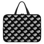 Monochrome Rose Pattern Print Laptop Sleeve With Handle