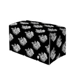 Monochrome Rose Pattern Print Leather Tissue Box Cover