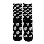 Monochrome Rose Pattern Print Long Socks