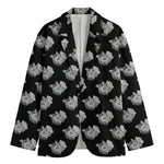 Monochrome Rose Pattern Print Men's Blazer