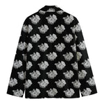 Monochrome Rose Pattern Print Men's Blazer