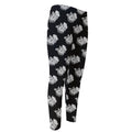 Monochrome Rose Pattern Print Men's Compression Pants
