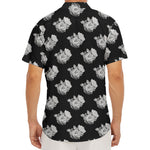 Monochrome Rose Pattern Print Men's Deep V-Neck Shirt