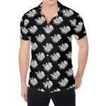 Monochrome Rose Pattern Print Men's Shirt