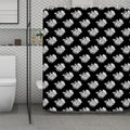 Monochrome Rose Pattern Print Polyester Shower Curtain