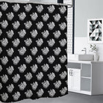 Monochrome Rose Pattern Print Premium Shower Curtain