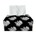 Monochrome Rose Pattern Print Rectangle Tissue Box Cover