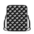 Monochrome Rose Pattern Print Rectangular Crossbody Bag