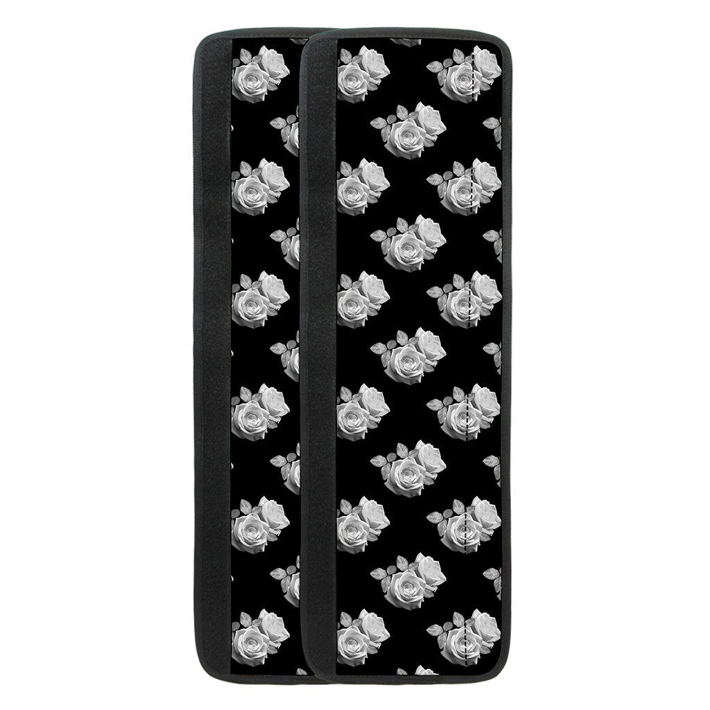 Monochrome Rose Pattern Print Refrigerator Handle Covers