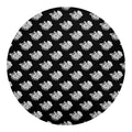 Monochrome Rose Pattern Print Round Blanket