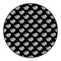 Monochrome Rose Pattern Print Round Floor Mat