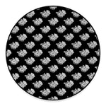 Monochrome Rose Pattern Print Round Floor Mat