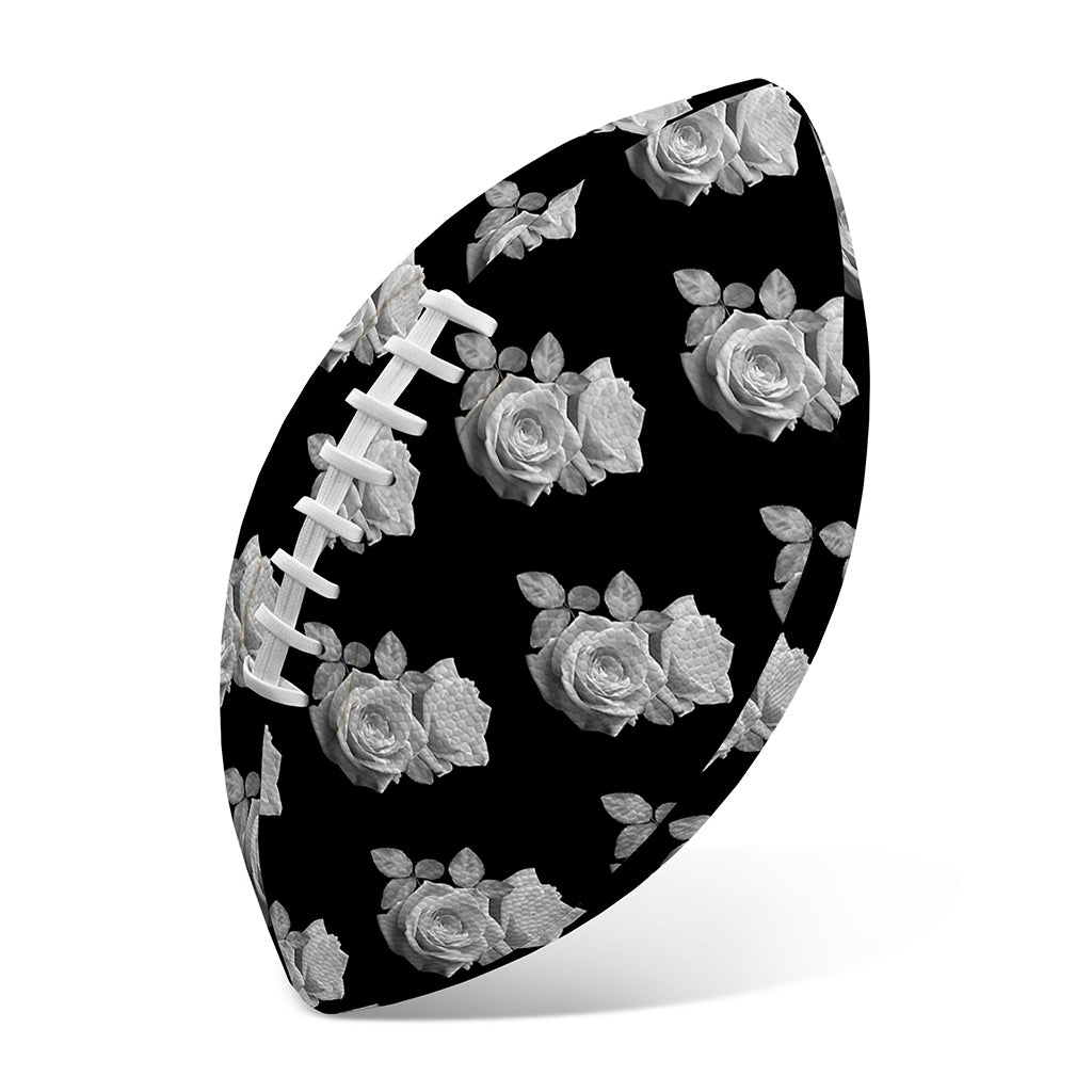 Monochrome Rose Pattern Print Rugby Ball