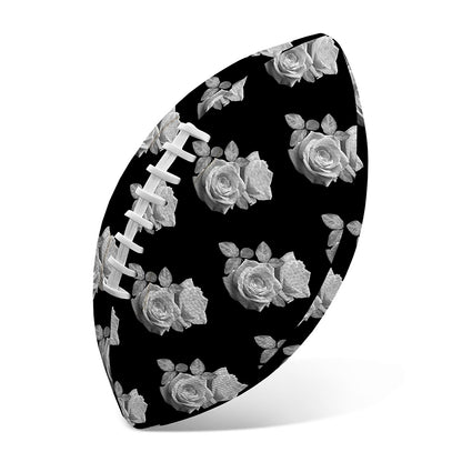 Monochrome Rose Pattern Print Rugby Ball