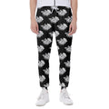 Monochrome Rose Pattern Print Joggers