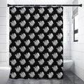 Monochrome Rose Pattern Print Shower Curtain