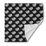 Monochrome Rose Pattern Print Silk Bandana