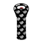 Monochrome Rose Pattern Print Single Neoprene Wine Tote