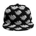 Monochrome Rose Pattern Print Snapback Cap