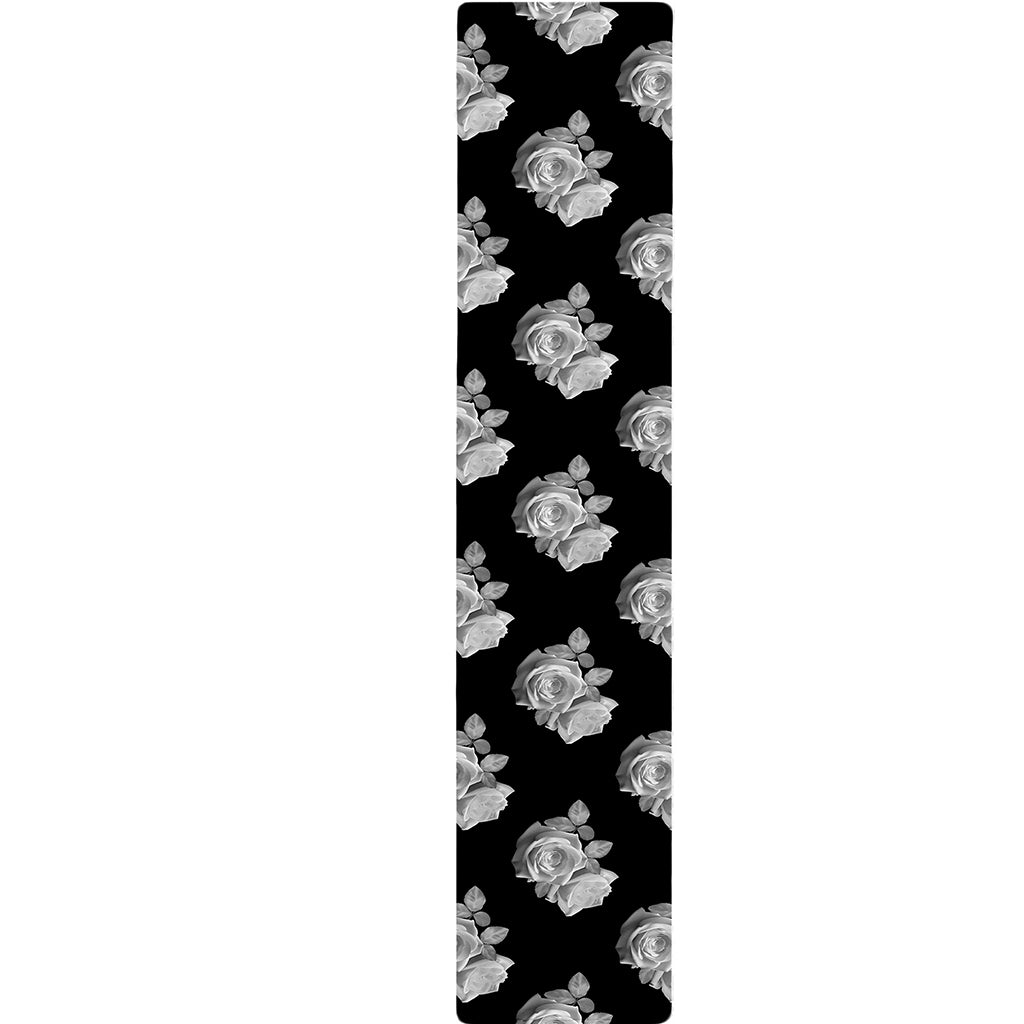 Monochrome Rose Pattern Print Table Runner