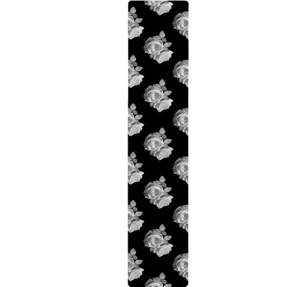 Monochrome Rose Pattern Print Table Runner