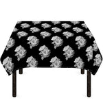 Monochrome Rose Pattern Print Tablecloth