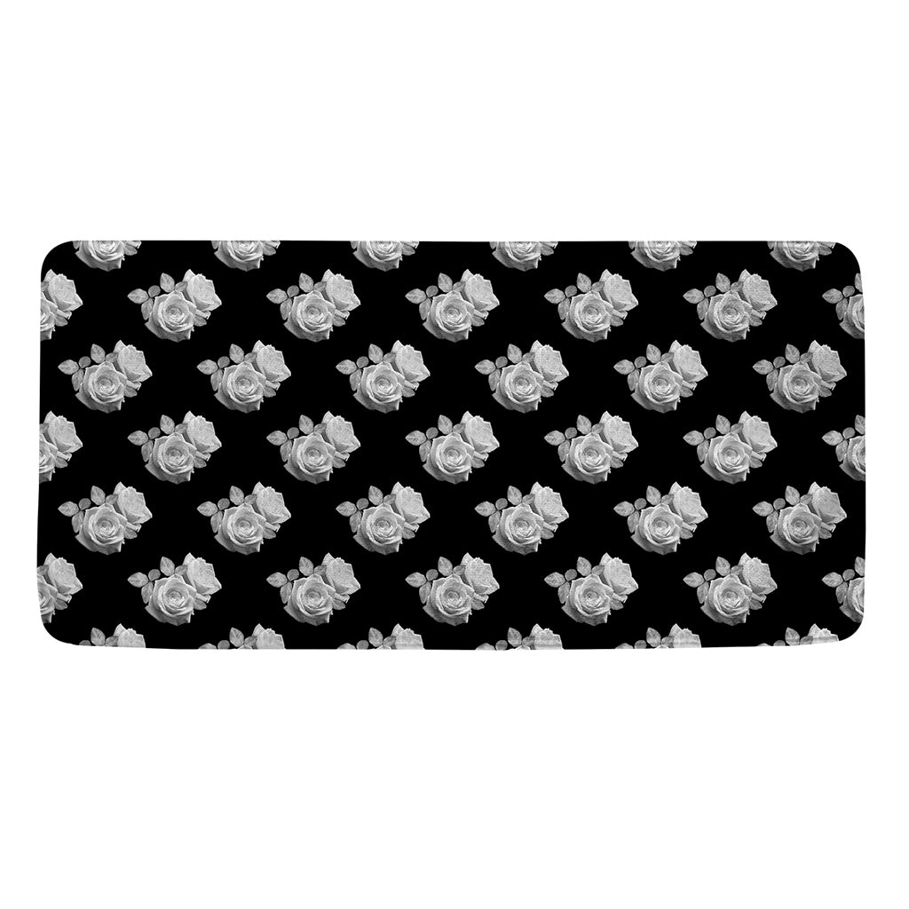 Monochrome Rose Pattern Print Towel