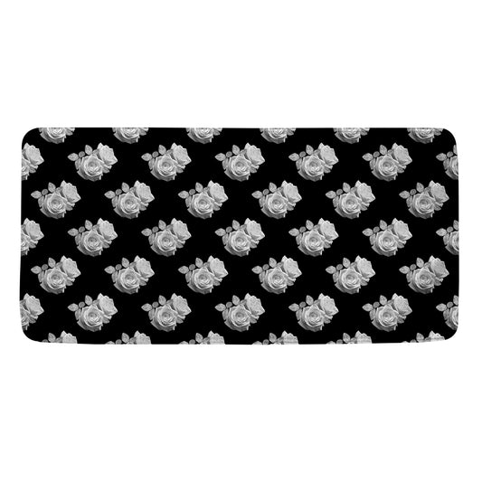 Monochrome Rose Pattern Print Towel