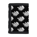 Monochrome Rose Pattern Print Trifold Wallet