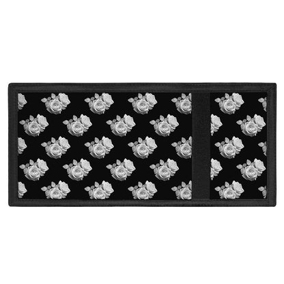 Monochrome Rose Pattern Print Trifold Wallet