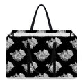 Monochrome Rose Pattern Print Utility Tote Bag